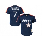 Men's Houston Astros #7 Craig Biggio Mitchell & Ness Navy Cooperstown Mesh Batting Practice Jersey