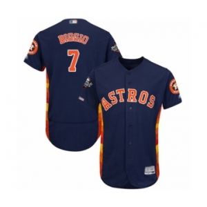 Men's Houston Astros #7 Craig Biggio Navy Blue Alternate Flex Base Authentic Collection 2019 World Series Bound Baseball Jersey