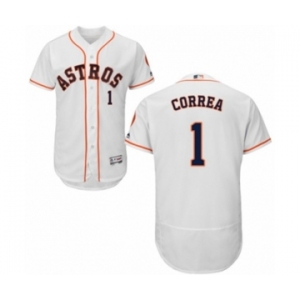 Men's Majestic Houston Astros #1 Carlos Correa White Flexbase Authentic Collection MLB Jersey