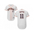 Men's Majestic Houston Astros #11 Evan Gattis White Flexbase Authentic Collection MLB Jersey