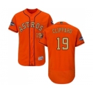 Men's Majestic Houston Astros #19 Tyler Clippard Orange Alternate 2018 Gold Program Flex Base Authentic Collection MLB Jersey