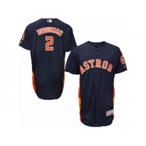 Men's Majestic Houston Astros #2 Alex Bregman Navy Blue Flexbase Authentic Collection MLB Jersey