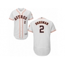 Men's Majestic Houston Astros #2 Alex Bregman White Flexbase Authentic Collection MLB Jersey