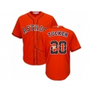 Men's Majestic Houston Astros #20 Preston Tucker Authentic Orange Team Logo Fashion Cool Base MLB Jersey