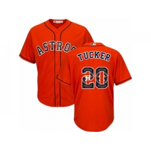 Men's Majestic Houston Astros #20 Preston Tucker Authentic Orange Team Logo Fashion Cool Base MLB Jersey