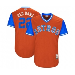 Men's Majestic Houston Astros #22 Josh Reddick  Red Dawg Authentic Orange 2017 Players Weekend MLB Jersey