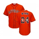 Men's Majestic Houston Astros #24 Jimmy Wynn Authentic Orange Team Logo Fashion Cool Base MLB Jersey