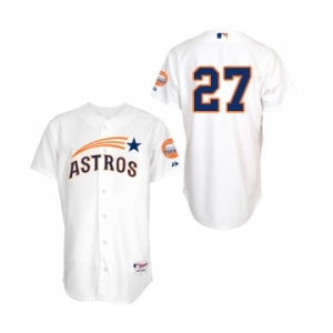 Men's Majestic Houston Astros #27 Jose Altuve Authentic White 1965 Turn Back The Clock MLB Jersey