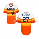 Men's Majestic Houston Astros #27 Jose Altuve Authentic White Orange 1979 Turn Back The Clock MLB Jersey