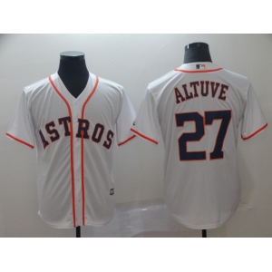 Men's Majestic Houston Astros #27 Jose Altuve White Cool Base MLB Jersey