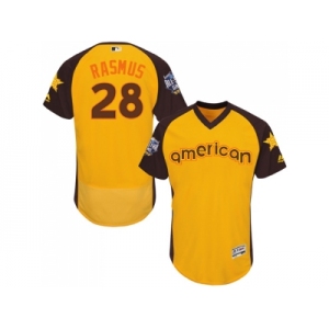 Men's Majestic Houston Astros #28 Colby Rasmus Yellow 2016 All-Star American League BP Authentic Collection Flex Base MLB Jersey