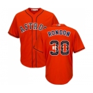 Men's Majestic Houston Astros #30 Hector Rondon Authentic Orange Team Logo Fashion Cool Base MLB Jersey