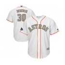 Men's Majestic Houston Astros #30 Hector Rondon Replica White 2018 Gold Program Cool Base MLB Jersey