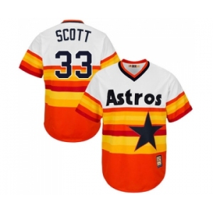 Men's Majestic Houston Astros #33 Mike Scott Authentic Orange Cooperstown MLB Jersey