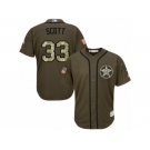 Men's Majestic Houston Astros #33 Mike Scott Replica Green Salute to Service MLB Jersey