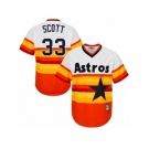 Men's Majestic Houston Astros #33 Mike Scott Replica Orange Cooperstown MLB Jersey