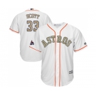 Men's Majestic Houston Astros #33 Mike Scott Replica White 2018 Gold Program Cool Base MLB Jersey