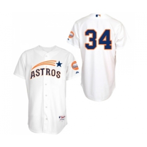 Men's Majestic Houston Astros #34 Nolan Ryan Authentic White 1965 Turn Back The Clock MLB Jersey