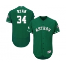 Men's Majestic Houston Astros #34 Nolan Ryan Green Celtic Flexbase Authentic Collection MLB Jersey