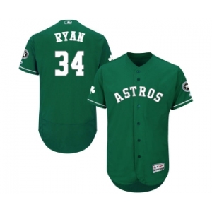 Men's Majestic Houston Astros #34 Nolan Ryan Green Celtic Flexbase Authentic Collection MLB Jersey