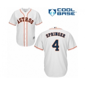 Men's Majestic Houston Astros #4 George Springer Authentic White Home Cool Base MLB Jersey