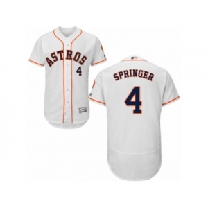 Men's Majestic Houston Astros #4 George Springer White Flexbase Authentic Collection MLB Jersey