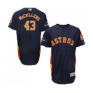 Men's Majestic Houston Astros #43 Lance McCullers Navy Blue Alternate 2018 Gold Program Flex Base Authentic Collection MLB Jersey