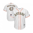 Men's Majestic Houston Astros #43 Lance McCullers Replica White 2018 Gold Program Cool Base MLB Jersey