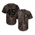 Men's Majestic Houston Astros #45 Carlos Lee Authentic Camo Realtree Collection Flex Base MLB Jersey