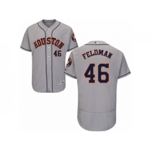 Men's Majestic Houston Astros #46 Scott Feldman Grey Flexbase Authentic Collection MLB Jersey