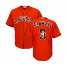 Men's Majestic Houston Astros #5 Jeff Bagwell Authentic Orange Team Logo Fashion Cool Base MLB Jersey