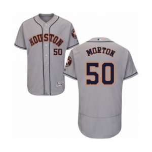 Men's Majestic Houston Astros #50 Charlie Morton Grey Road Flex Base Authentic Collection MLB Jersey