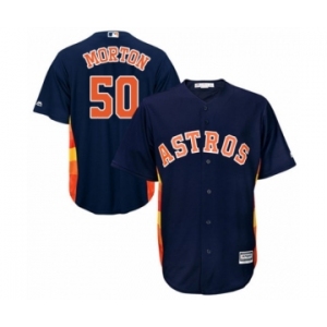 Men's Majestic Houston Astros #50 Charlie Morton Replica Navy Blue Alternate Cool Base MLB Jersey