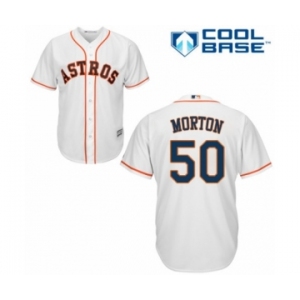 Men's Majestic Houston Astros #50 Charlie Morton Replica White Home Cool Base MLB Jersey