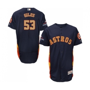 Men's Majestic Houston Astros #53 Ken Giles Navy Blue Alternate 2018 Gold Program Flex Base Authentic Collection MLB Jersey