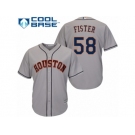 Men's Majestic Houston Astros #58 Doug Fister Replica Grey Road Cool Base MLB Jersey