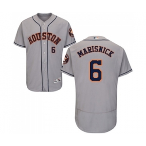 Men's Majestic Houston Astros #6 Jake Marisnick Grey Road Flex Base Authentic Collection MLB Jersey