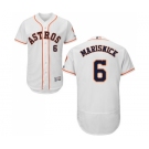 Men's Majestic Houston Astros #6 Jake Marisnick White Home Flex Base Authentic Collection MLB Jersey