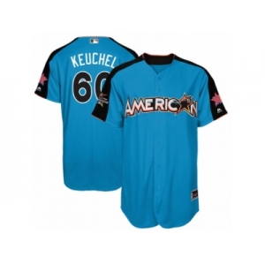 Men's Majestic Houston Astros #60 Dallas Keuchel Replica Blue American League 2017 MLB All-Star MLB Jersey