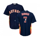 Men's Majestic Houston Astros #7 Craig Biggio Authentic Navy Blue Team Logo Fashion Cool Base MLB Jersey