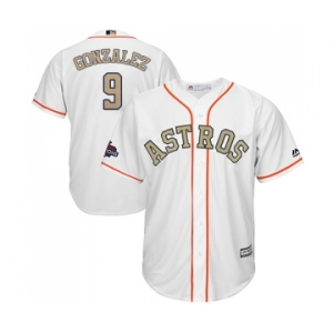 Men's Majestic Houston Astros #9 Marwin Gonzalez Replica White 2018 Gold Program Cool Base MLB Jersey