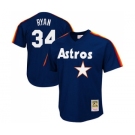 Men's Mitchell and Ness 1988 Houston Astros #34 Nolan Ryan Authentic Navy Blue Throwback MLB Jersey