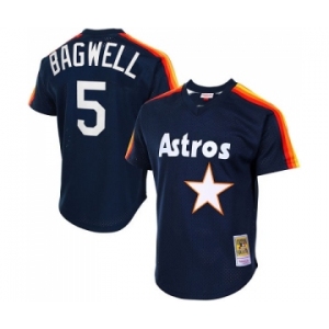 Men's Mitchell and Ness 1988 Houston Astros #5 Jeff Bagwell Replica Navy Blue Throwback MLB Jersey