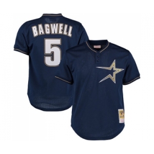 Men's Mitchell and Ness 1997 Houston Astros #5 Jeff Bagwell Authentic Navy Blue Throwback MLB Jersey