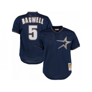 Men's Mitchell and Ness 1997 Houston Astros #5 Jeff Bagwell Replica Navy Blue Throwback MLB Jersey