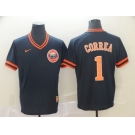 Men's Nike Houston Astros #1 Carlos Correa Navy Blue M&N MLB Jersey