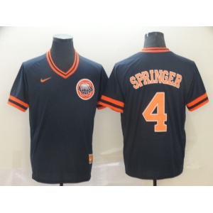 Men's Nike Houston Astros #4 George Springer Navy Blue M&N MLB Jersey