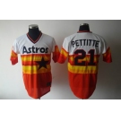 mlb houston astros #21 pettitte m&n white orange