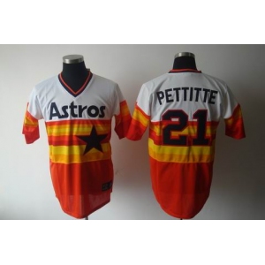 mlb houston astros #21 pettitte m&n white orange