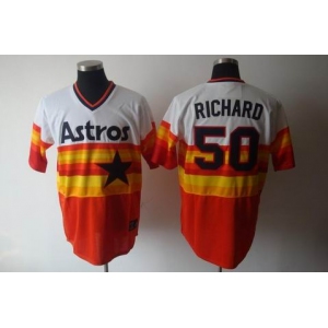 mlb houston astros #50 richard m&n white orange